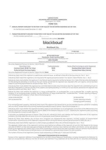 Thumbnail Blackbaud 10-K Annual Report 2022