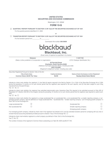 Thumbnail Blackbaud 10-Q Quarterly Report FY2025 