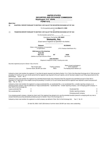 Vorschaubild Immunic 10-Q Quartalsbericht  