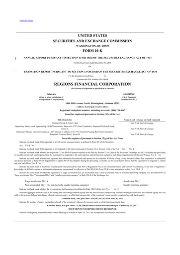 Thumbnail Regions Financial
 10-K Annual Report 2016