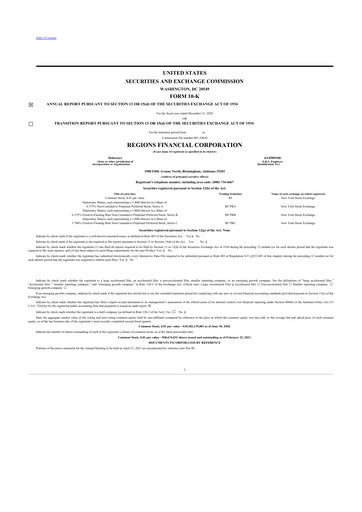 Thumbnail Regions Financial
 10-K Annual Report 2020