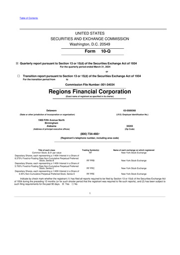 Thumbnail Regions Financial
 10-Q Quarterly Report FY2024 