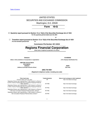 Thumbnail Regions Financial
 10-Q Quarterly Report FY2024 