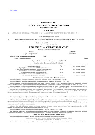 Thumbnail Regions Financial
 10-K Annual Report 2024