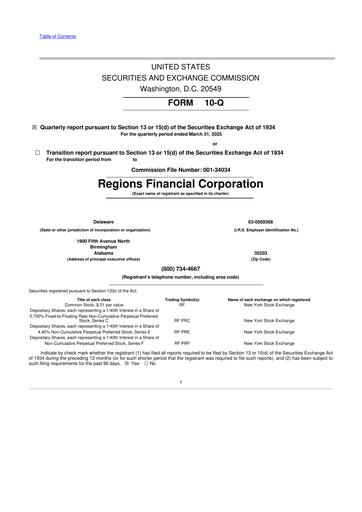 Thumbnail Regions Financial
 10-Q Quarterly Report FY2025 