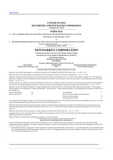 Thumbnail NewMarket Corp 10-K Annual Report 2021