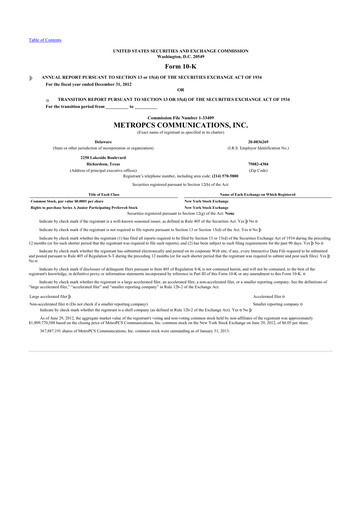 Vorschaubild T-Mobile US 10-K Jahresbericht 2012