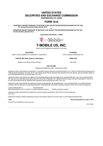 Thumbnail T-Mobile US 10-Q Quarterly Report FY2013 