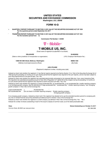 Thumbnail T-Mobile US 10-Q Quarterly Report FY2017 