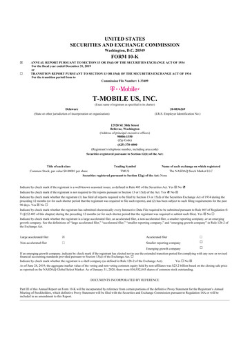 Vorschaubild T-Mobile US 10-K Jahresbericht 2019