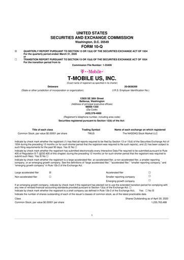 Thumbnail T-Mobile US 10-Q Quarterly Report FY2020 