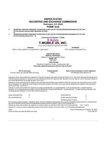 Thumbnail T-Mobile US 10-Q Quarterly Report FY2020 