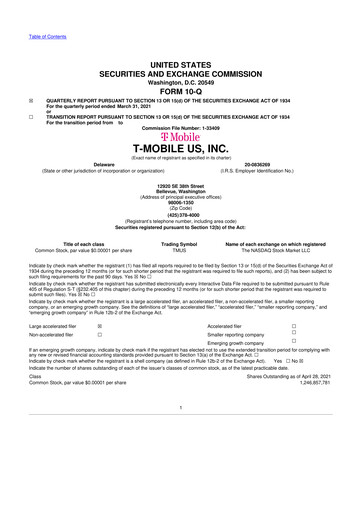 Thumbnail T-Mobile US 10-Q Quarterly Report FY2021 