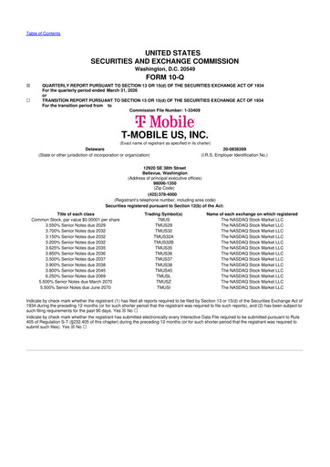 Thumbnail T-Mobile US 10-Q Quarterly Report FY 