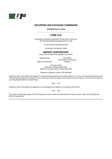 Thumbnail UniFirst 10-Q Quarterly Report FY 