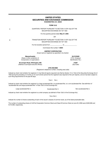 Thumbnail UniFirst 10-Q Quarterly Report FY 