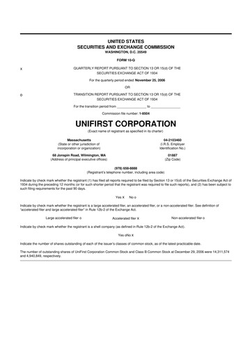Thumbnail UniFirst 10-Q Quarterly Report FY 