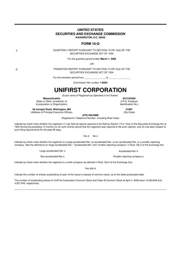 Thumbnail UniFirst 10-Q Quarterly Report FY 