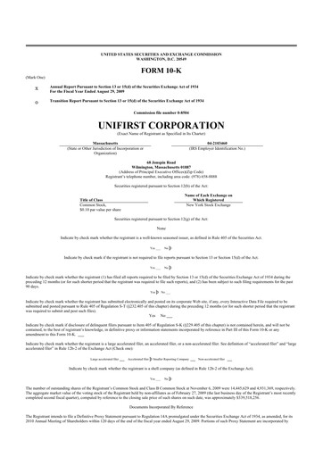 Thumbnail UniFirst 10-K Annual Report 