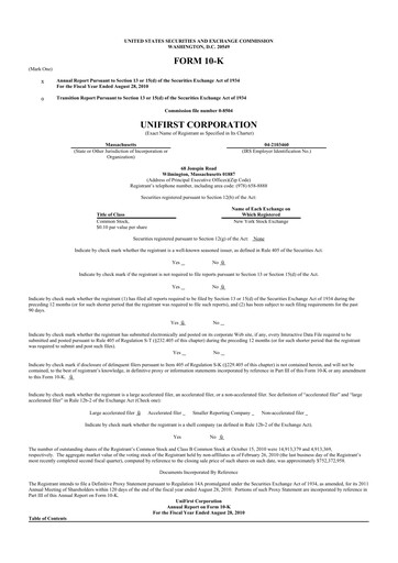 Thumbnail UniFirst 10-K Annual Report 