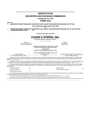 Thumbnail Cohen & Steers 10-Q Quarterly Report FY2024 