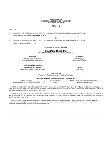 Miniature ClearPoint Neuro 10-Q Rapport trimestriel 2022 