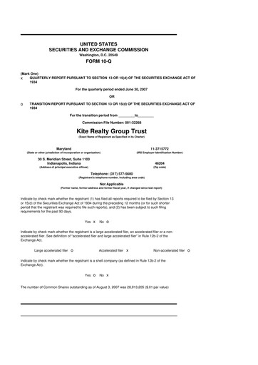 Thumbnail Kite Realty 10-Q Quarterly Report FY 