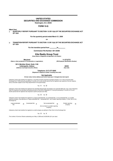 Vorschaubild Kite Realty 10-Q Quartalsbericht  