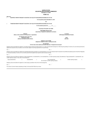 Thumbnail Kite Realty 10-Q Quarterly Report FY 