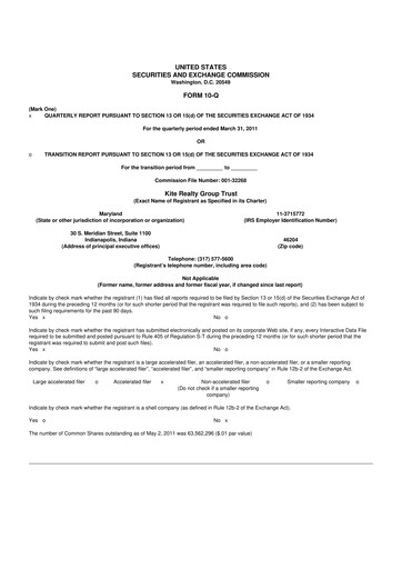 Thumbnail Kite Realty 10-Q Quarterly Report FY 