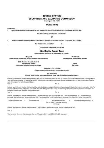 Thumbnail Kite Realty 10-Q Quarterly Report FY2011 
