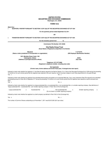 Thumbnail Kite Realty 10-Q Quarterly Report FY2011 