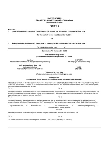 Thumbnail Kite Realty 10-Q Quarterly Report FY2013 