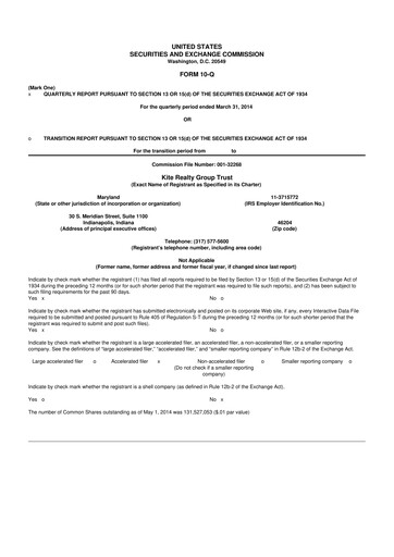 Thumbnail Kite Realty 10-Q Quarterly Report FY2014 