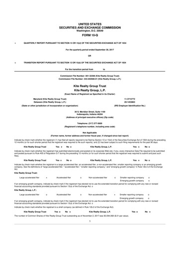 Thumbnail Kite Realty 10-Q Quarterly Report FY 