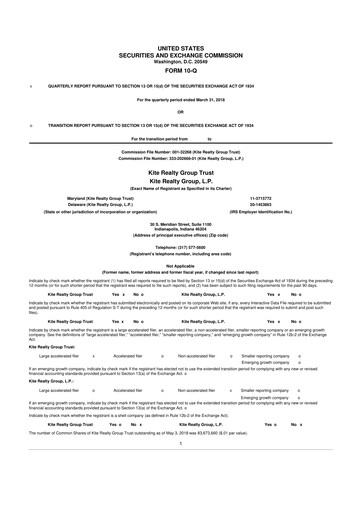 Thumbnail Kite Realty 10-Q Quarterly Report FY 