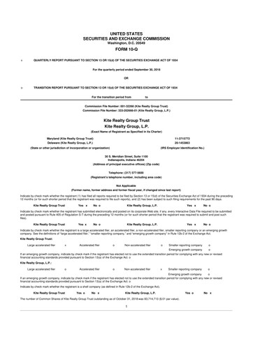 Thumbnail Kite Realty 10-Q Quarterly Report FY 