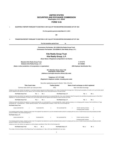 Thumbnail Kite Realty 10-Q Quarterly Report FY 