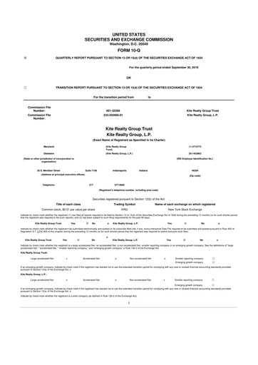 Thumbnail Kite Realty 10-Q Quarterly Report FY2019 