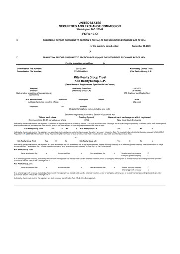 Thumbnail Kite Realty 10-Q Quarterly Report FY2020 