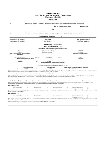 Thumbnail Kite Realty 10-Q Quarterly Report FY2021 