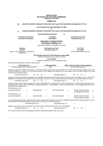 Thumbnail Kite Realty 10-Q Quarterly Report FY 