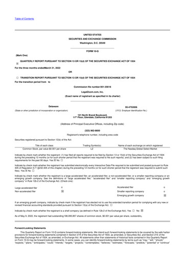 Vorschaubild LegalZoom 10-Q Quartalsbericht 2022 
