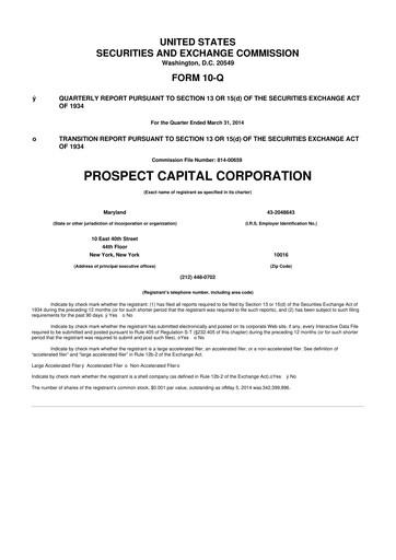 Thumbnail Prospect Capital 10-Q Quarterly Report FY 