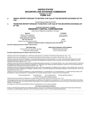 Miniature Prospect Capital 10-K Rapport annuel 