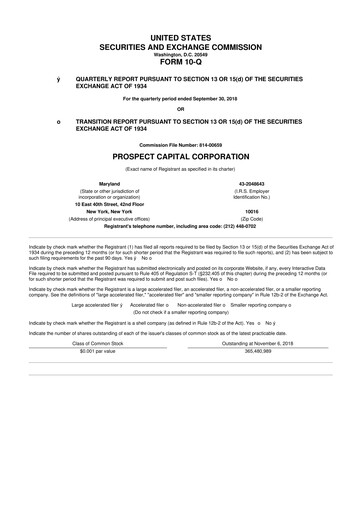 Thumbnail Prospect Capital 10-Q Quarterly Report FY 