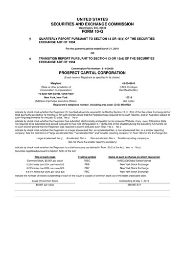 Thumbnail Prospect Capital 10-Q Quarterly Report FY 