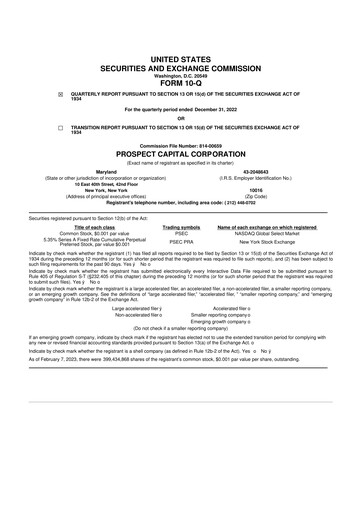 Thumbnail Prospect Capital 10-Q Quarterly Report FY2023 