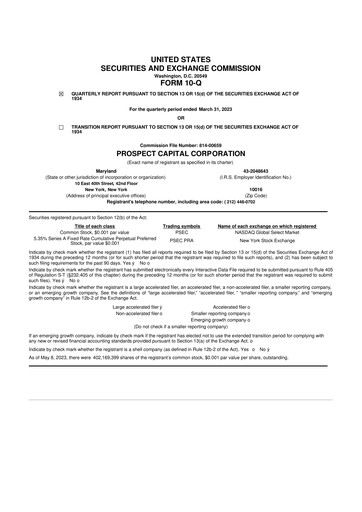 Thumbnail Prospect Capital 10-Q Quarterly Report FY2023 