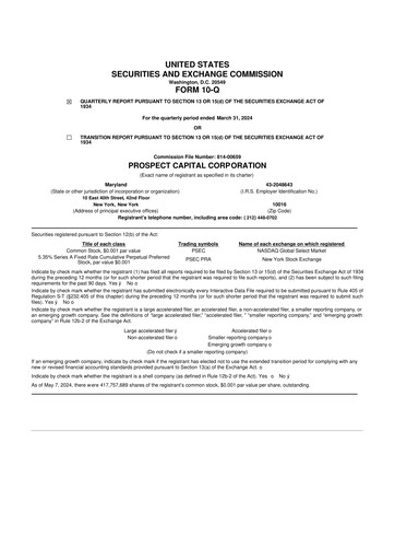 Thumbnail Prospect Capital 10-Q Quarterly Report FY2024 